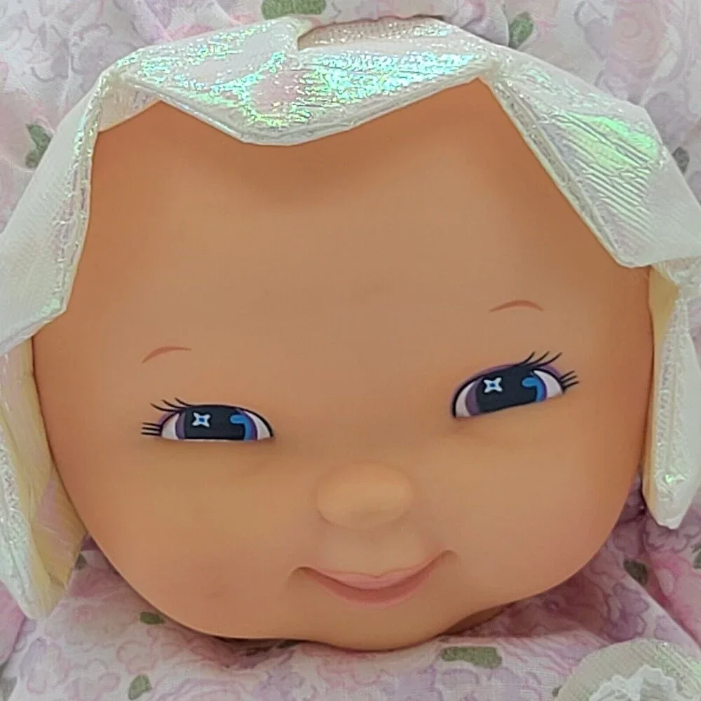 Goldberger Baby Doll Plush Floral Nylon Stuffed Doll Vinyl Face Vintage